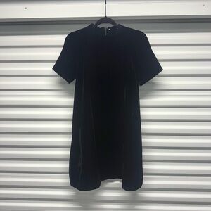 & Other Stories Black Velvet Babydoll Mini Dress Size M